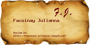 Facsinay Julianna névjegykártya